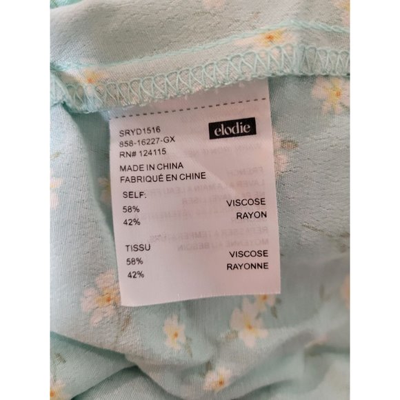 NWOT Elodie Fit and Flare Dress, Mint Green with White Flowers, Large - Picture 5 of 8